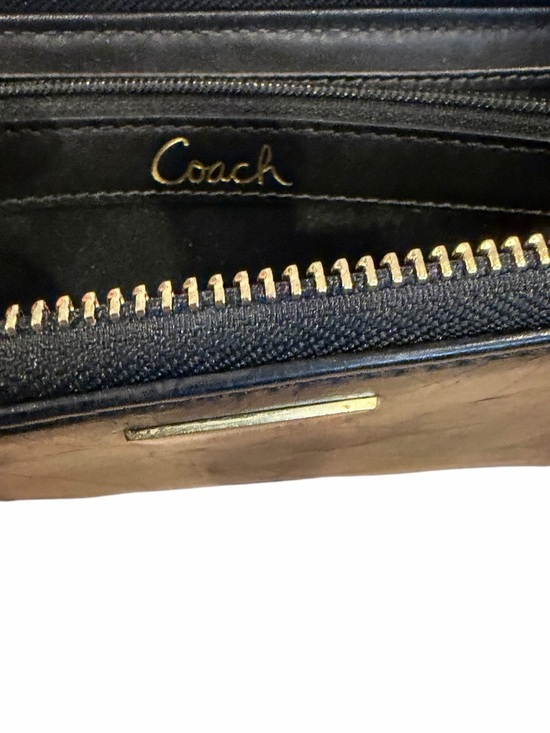 COACH POPPY Italian Calfskin Leather Slim L-zip Wallet w/Brass - style 46070 - Picture 9 of 15